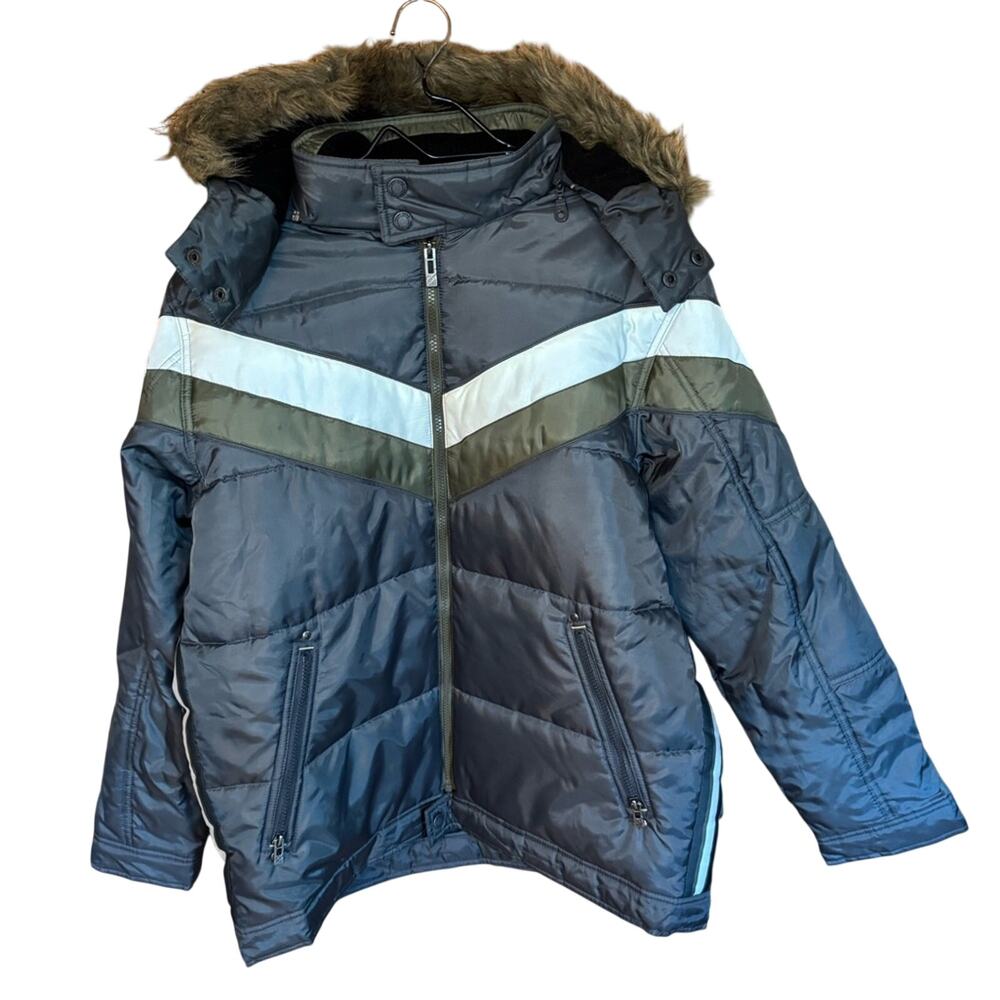 Point Zero Men’s XL Nordic Winter Jacket Faux Fur Hood NWT